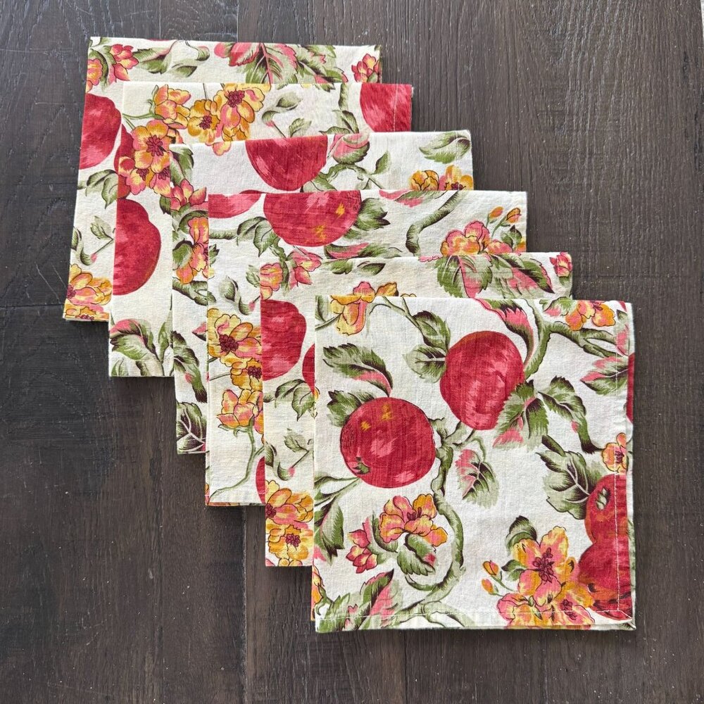 April Cornell Floral & Fruit Cotton Napkins, Set Of 6 - Picture 3 of 6